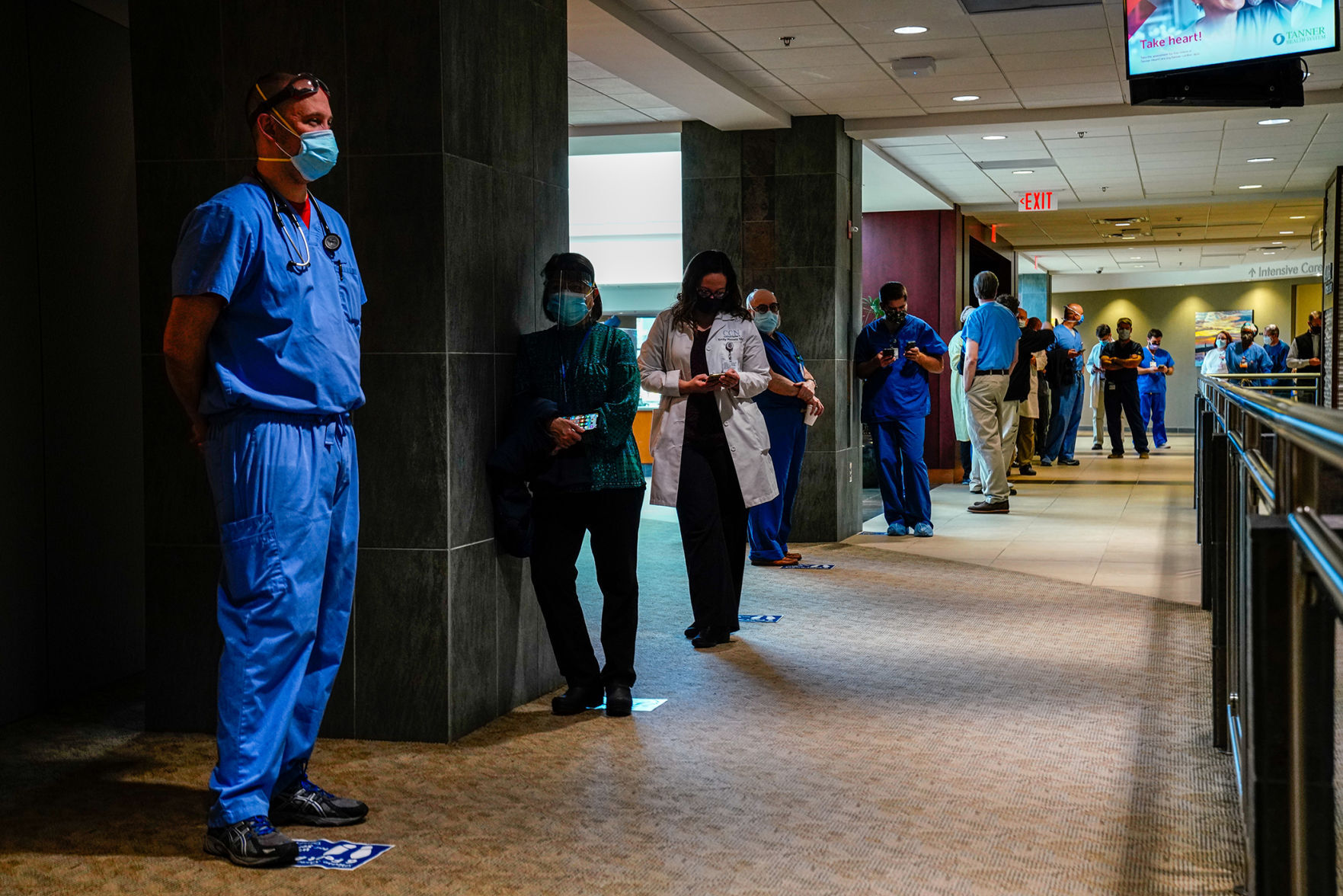 Front-line workers at Tanner Health System receive first doses of coronavirus vaccines